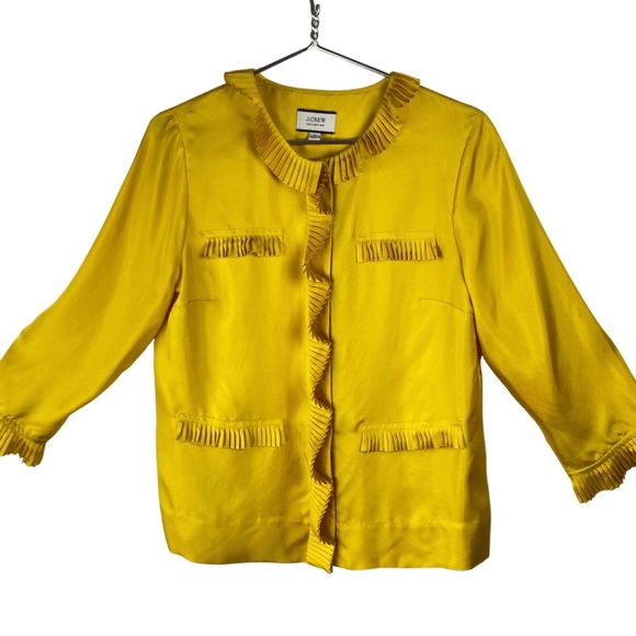 J. Crew Tops - J. Crew Collection Re-Imagined Pleated Button-Front Blouse in Silk Twill Size S